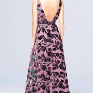 NWT Aidan Mattox Women’s Velvet Floral Print Dress Sz 6